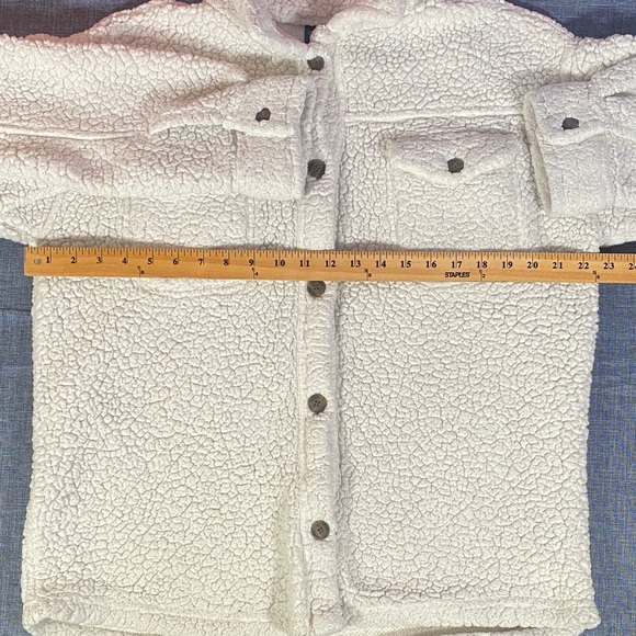 32 Degrees Heat Women’s Sherpa Fleece Jacket XS/S Cream Button-Up Teddy Coat - Picture 6 of 8